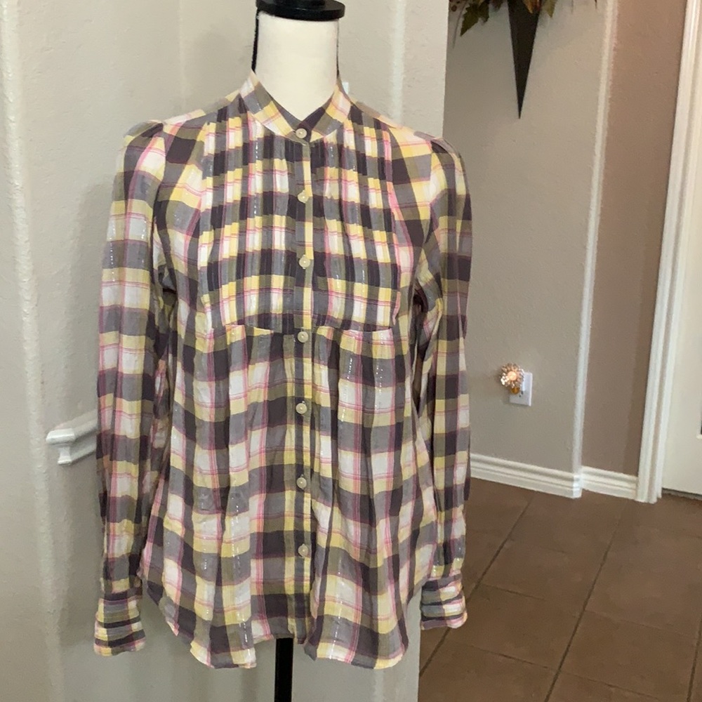 Vintage Levi’s brown plaid button up shirt